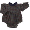 Girls Cabin Cozy Long Sleeve Navy Ruffle Collar Bubble