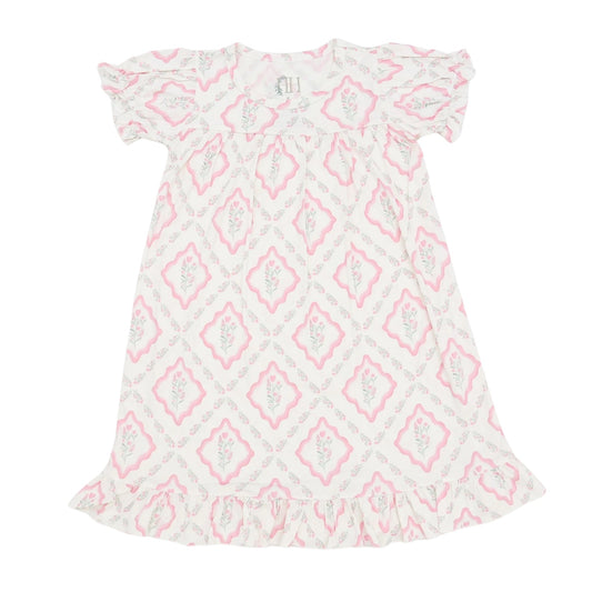 Girls Diamond Floral Nightgown