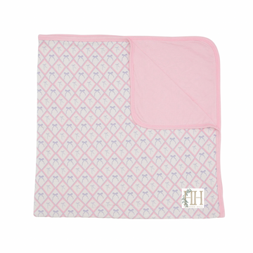 Ribbons and Bows Stroller Blanket Without Ruffle