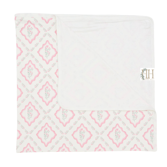 Floral Diamond Large Blanket