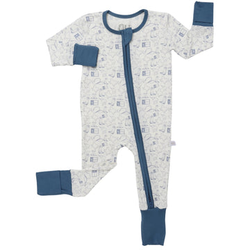 Boys Blue Wild West Zipper Romper