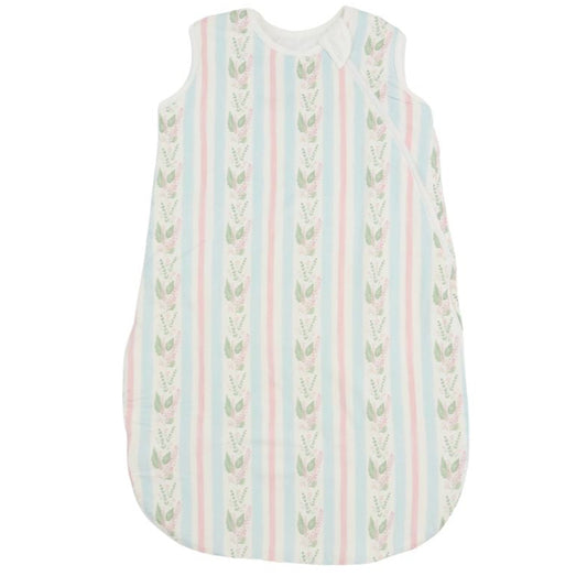 Girls Blue Floral Stripe Sleep Sack