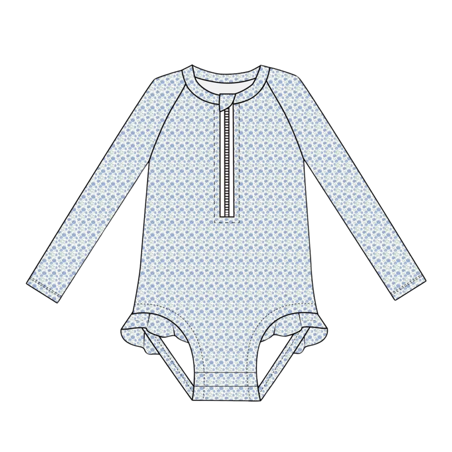 Girls Purple Floral Rashguard