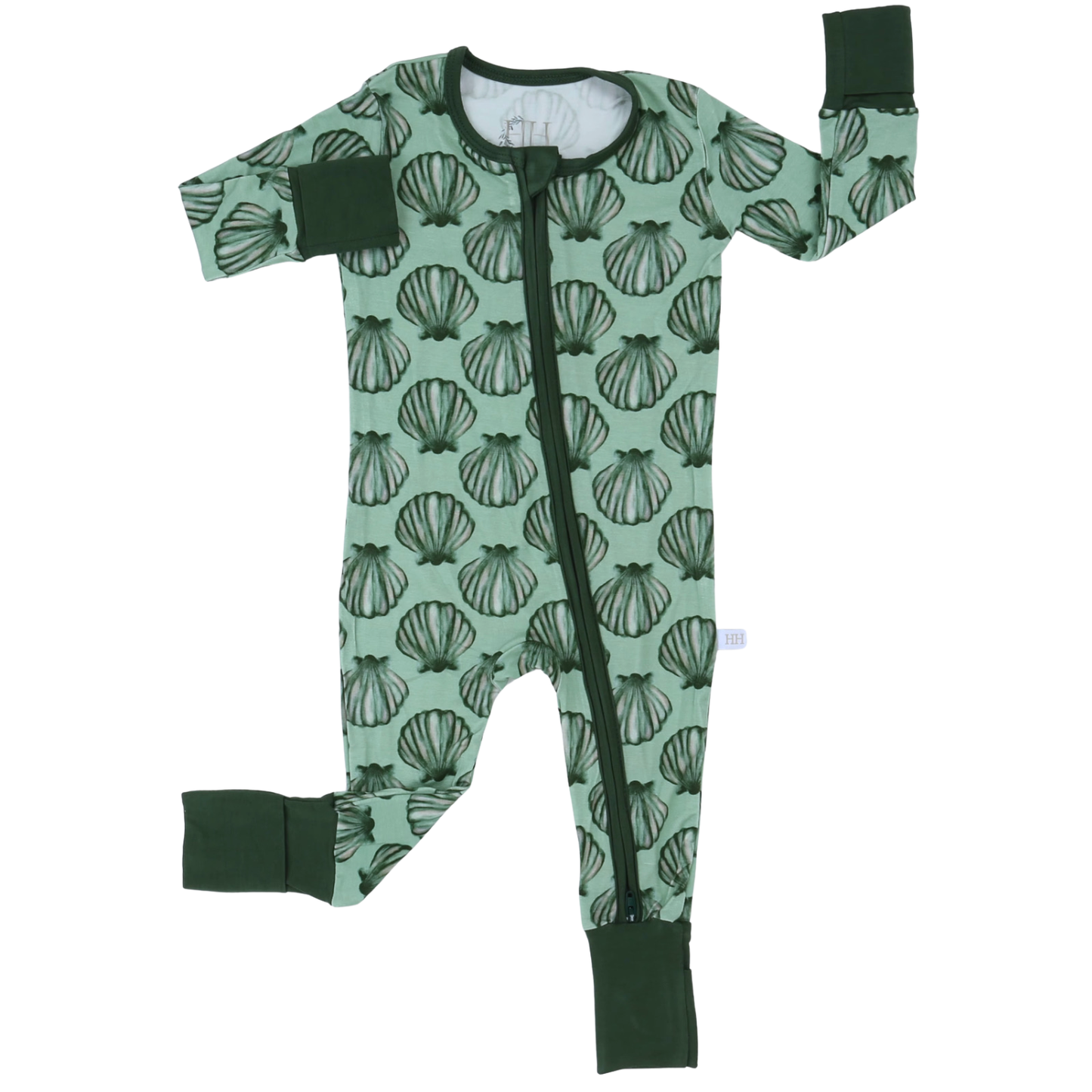 Boys Seashell Double Zipper Romper
