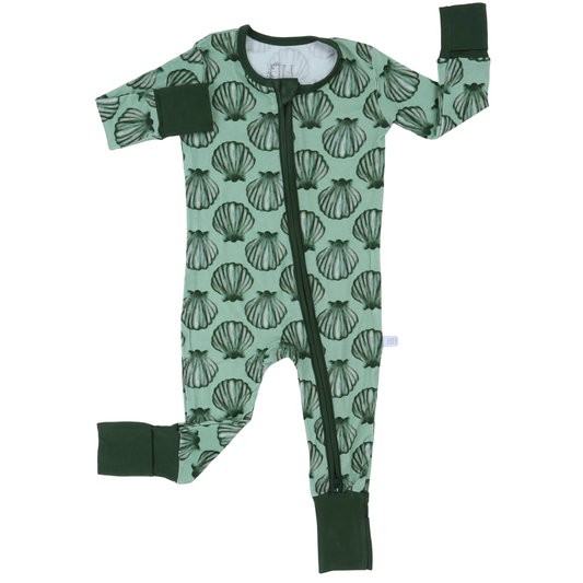 Boys Seashell Double Zipper Romper