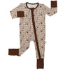Boys Brown Wild West Zipper Romper