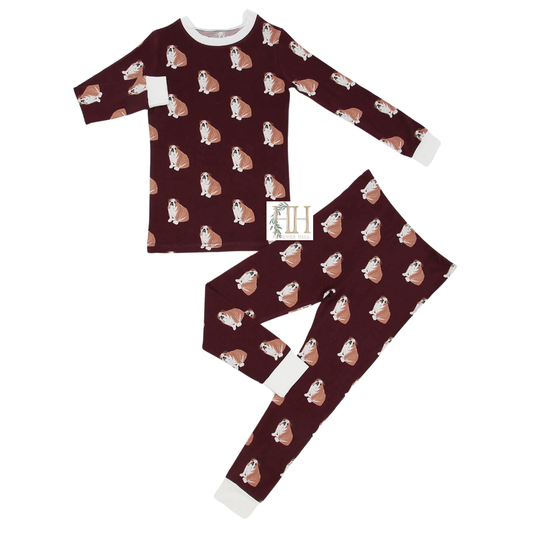 Boys Maroon Bulldog Loungewear Set