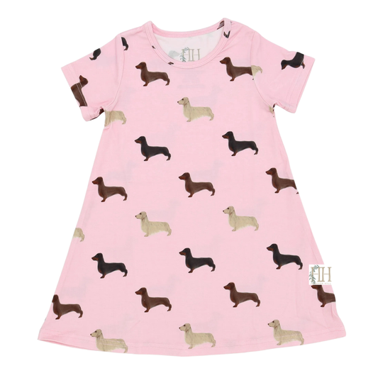 Girls Dachshund Bamboo Dress