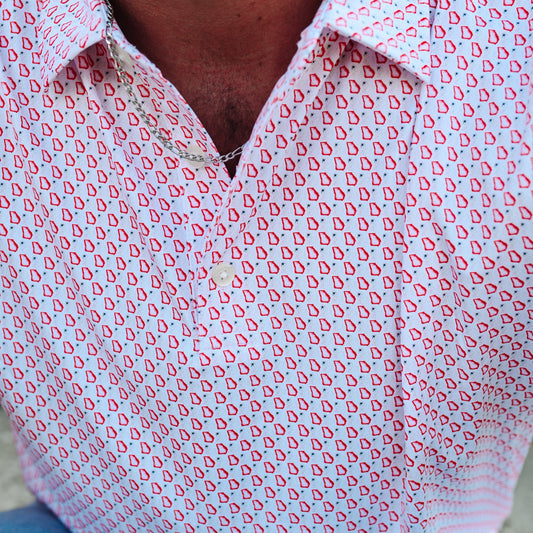 Boys Red Bulldog Performance Polo