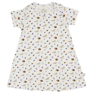Girls Purple Toad Pom Bamboo Dress