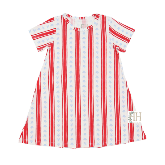Girls Stars and Stripes Bamboo Dress