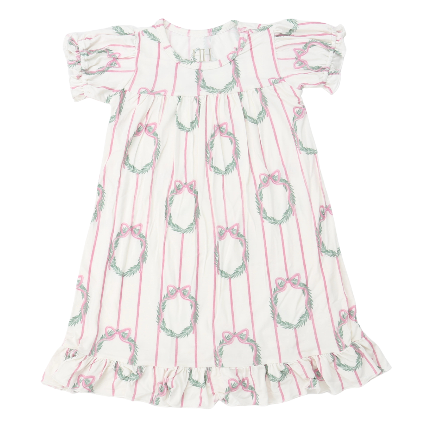 Girls Sugarplum Wreath Nightgown