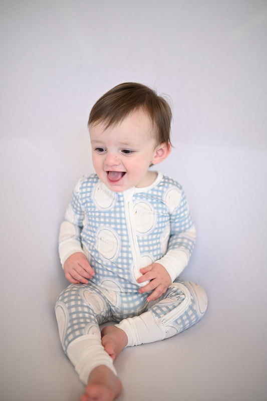 Boys Swan Double Zipper Romper