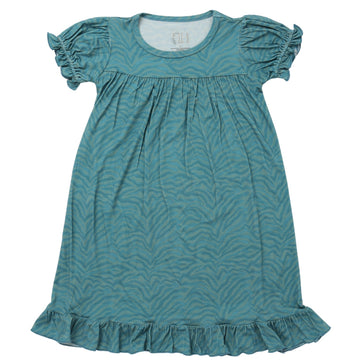 Girls Teal Zebra Nightgown