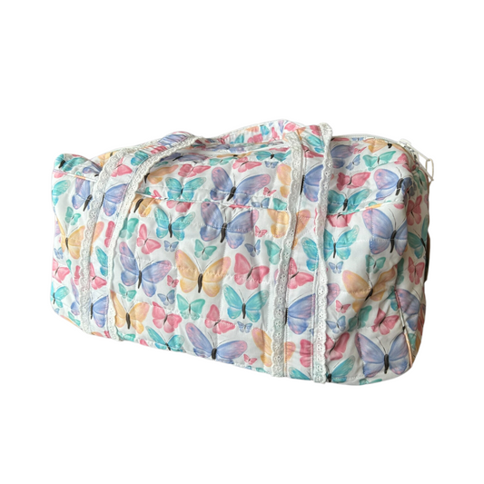 Social Butterfly Quilted Duffle Bag