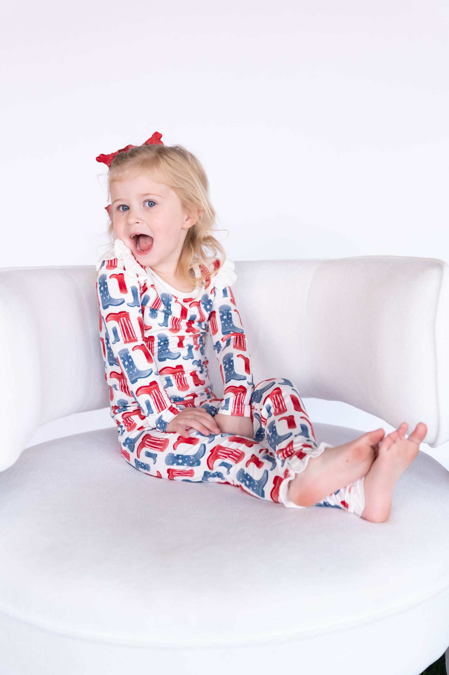 Girls Freedom Boots Ruffle Loungewear Set