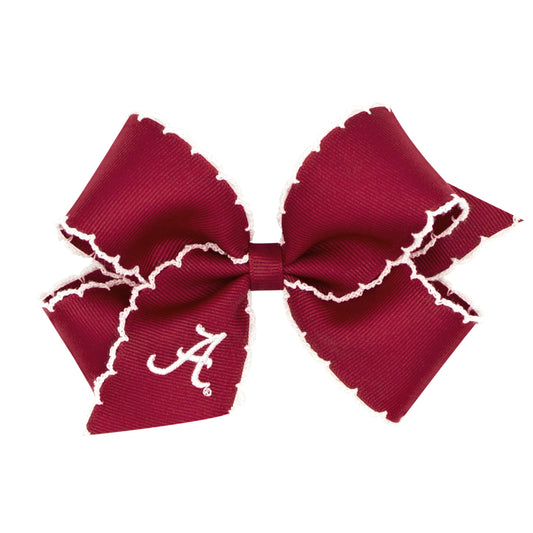 Medium Hair Bow with Moonstitch Edge - Alabama