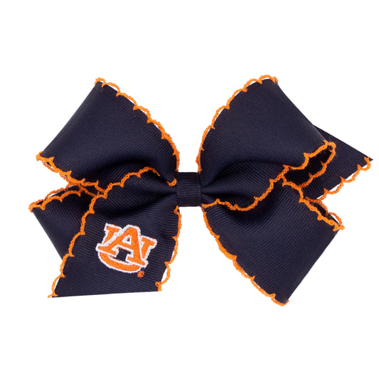 Medium Hair Bow with Moonstitch Edge - Auburn