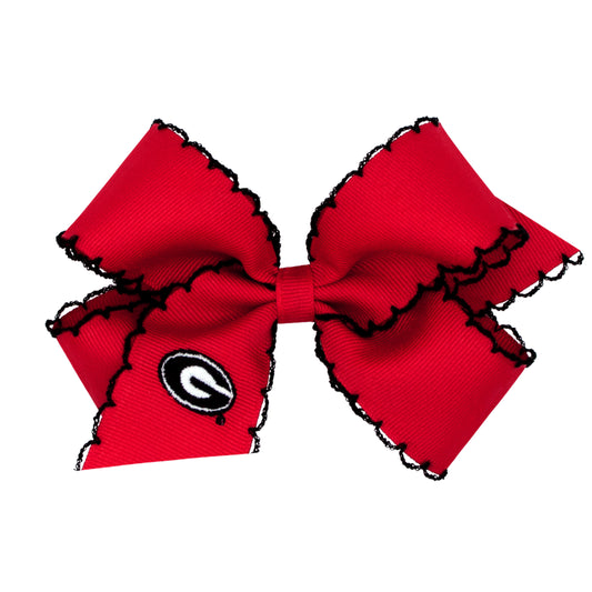 Medium Hair Bow with Moonstitch Edge - Georgia