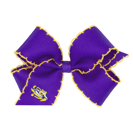 Medium Hair Bow with Moonstitch Edge - LSU