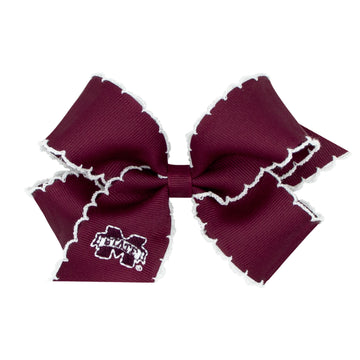 Medium Hair Bow with Moonstitch Edge - MSU
