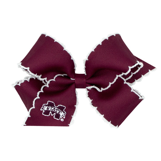 Medium Hair Bow with Moonstitch Edge - MSU