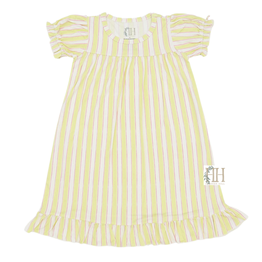 Girls Yellow Stripes Nightgown