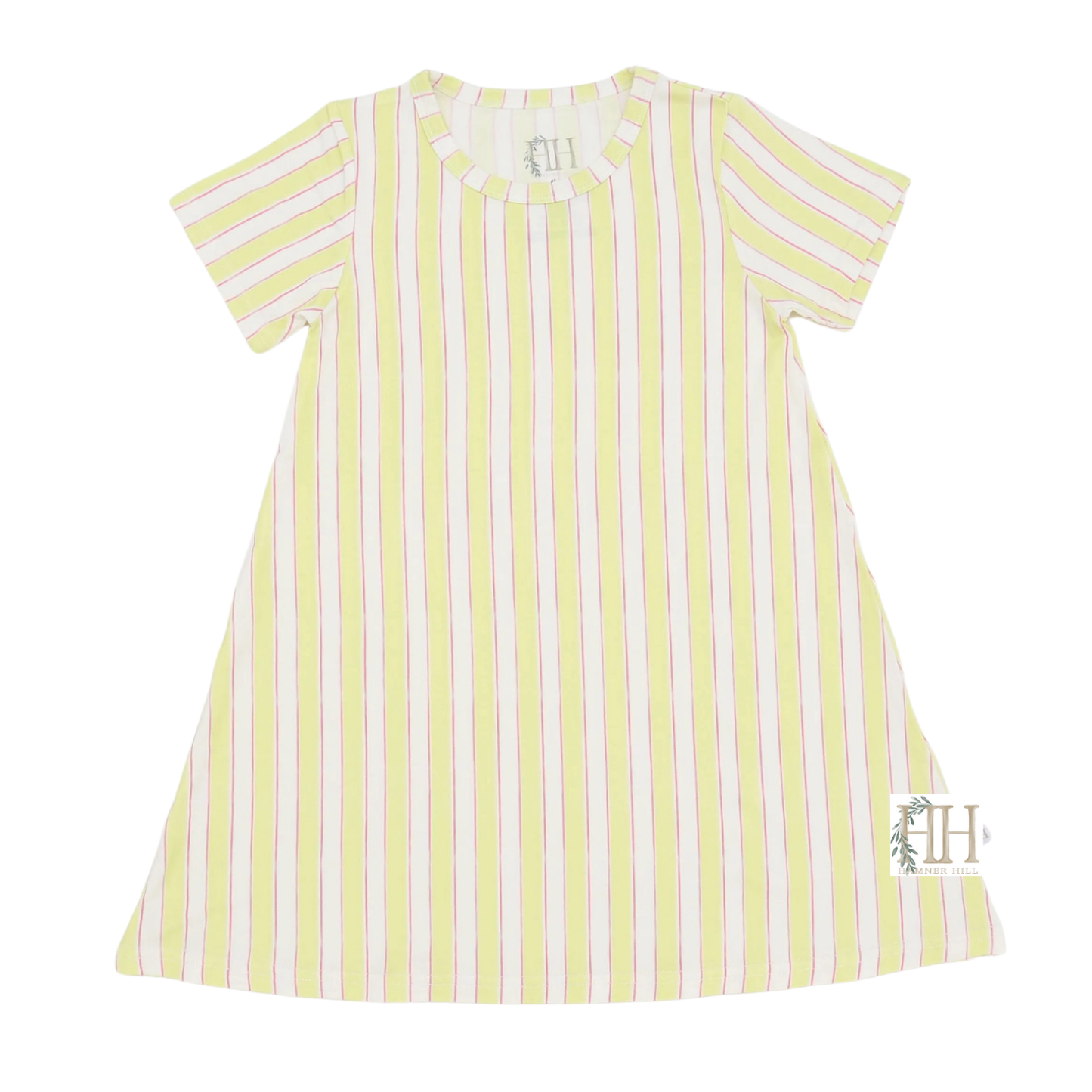 Girls Yellow Stripes Bamboo Dress