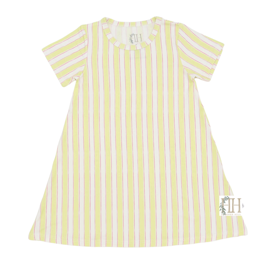 Girls Yellow Stripes Bamboo Dress