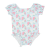 Girls Pink Hydrangea One Piece Swim