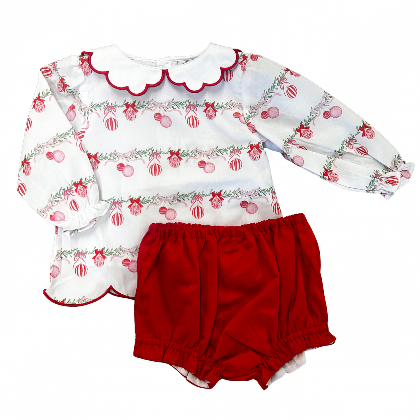 Girls Pinkmas Joy Ornaments Top and Bloomers Set