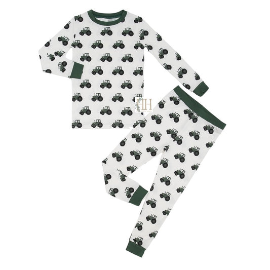 Boys Green Tractor Loungewear Set