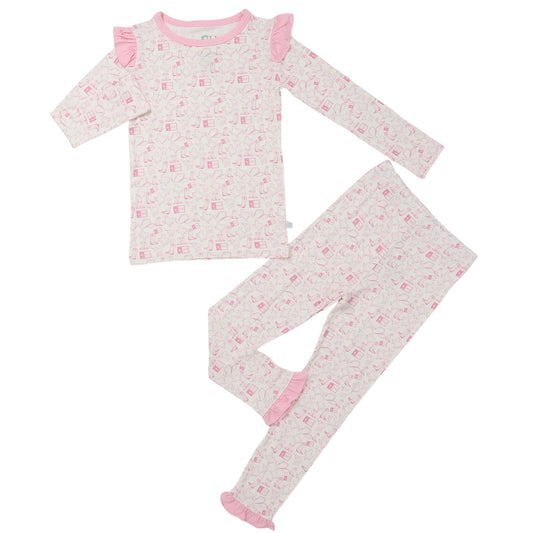 Girls Ruffle Prink Wild West Loungewear Set