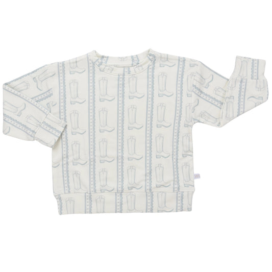 Blue Heart Boot Crew Neck