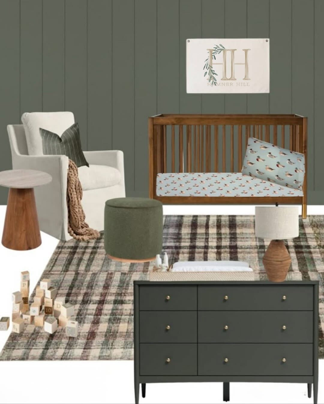 Boys Vintage Ducks Large Blanket