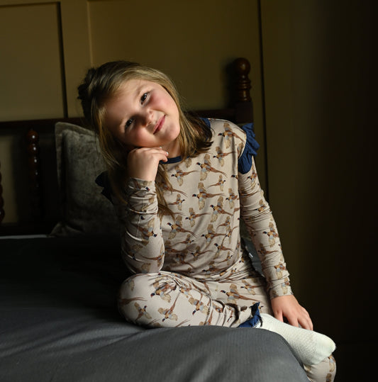 Girls Ruffle Pheasant Loungewear Set