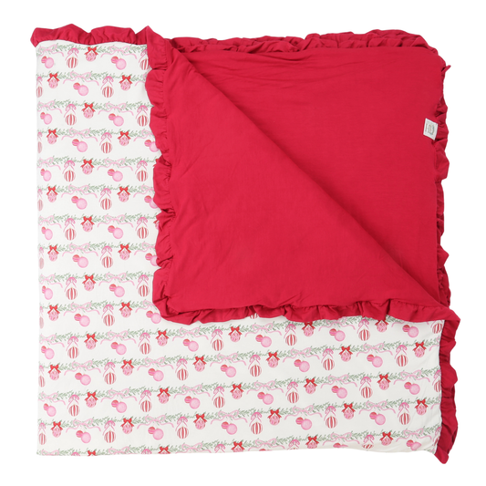 Pinkmas Joy Ornaments Large Blanket