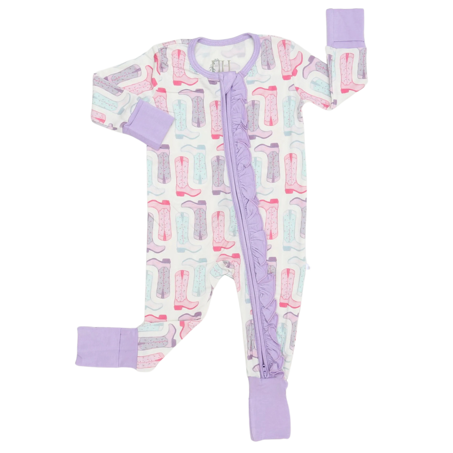 Girls Petals & Spurs Ruffle Double Zipper Romper
