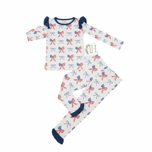 American Bow Ruffle Loungewear Set