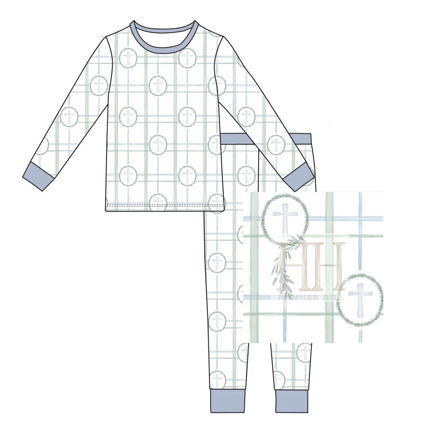 (PRE PURCHASE) Boys Blue Cross Loungewear Set