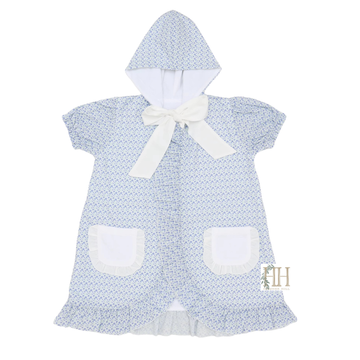 Girls Purple Poppy Hooded Bow Coverup