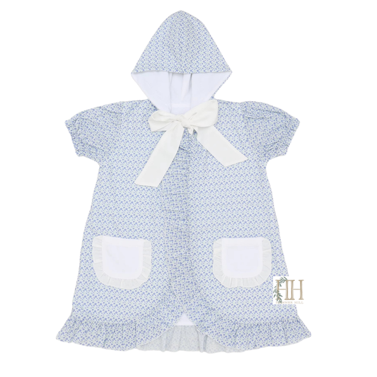 Girls Purple Floral Hooded Coverup