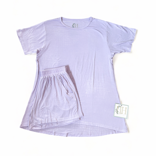 Womens Purple Loungewear Shorts Set