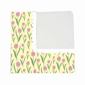Yellow Tulip Stroller Blanket