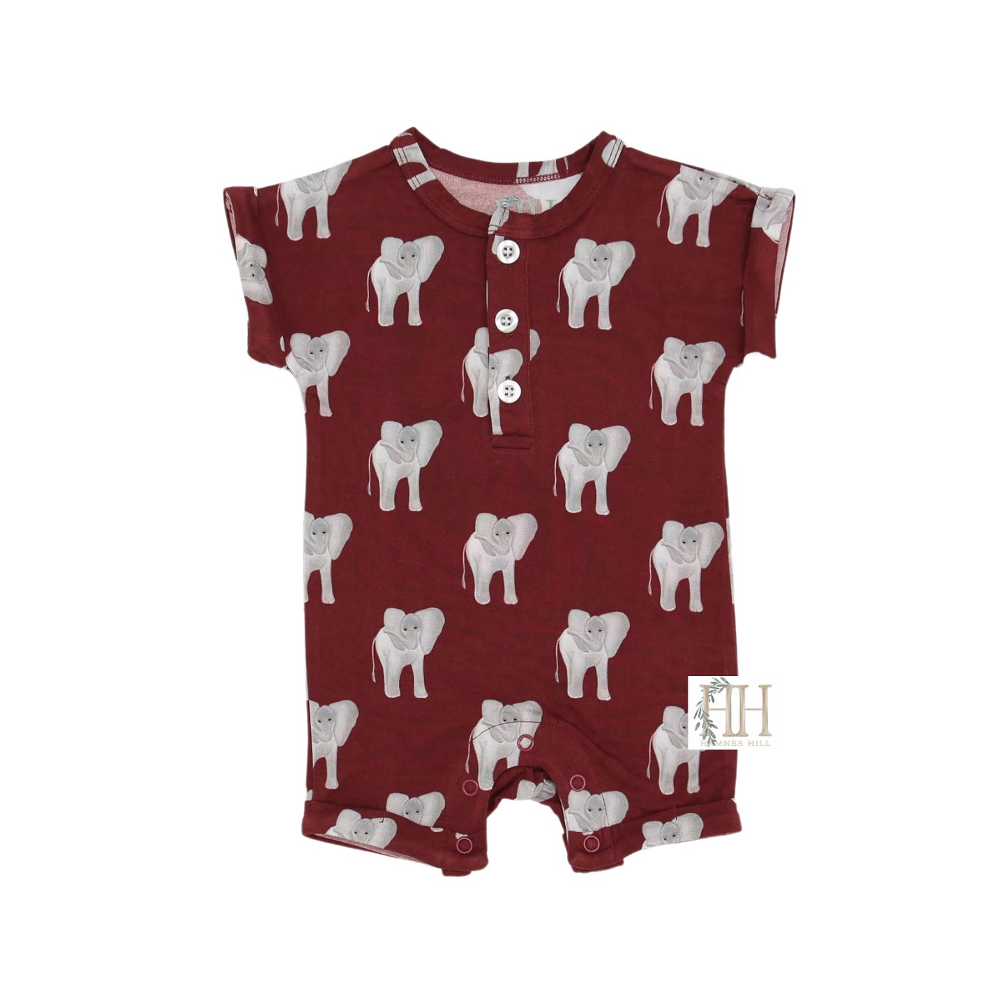 Elephant Button Romper