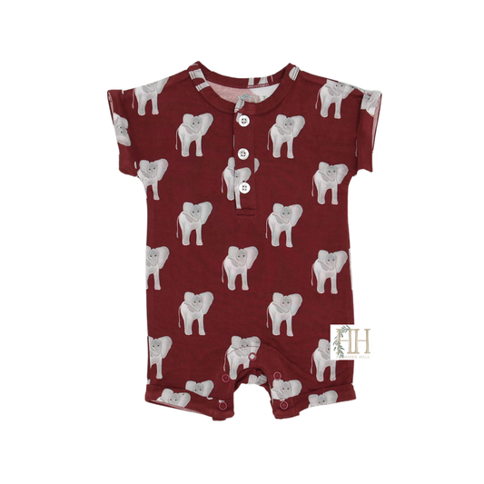 Elephant Button Romper