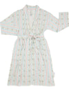 Womens Blue Floral Stripe Robe