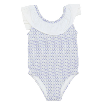 Girls Purple Poppy Flutter Sleeve One Piece