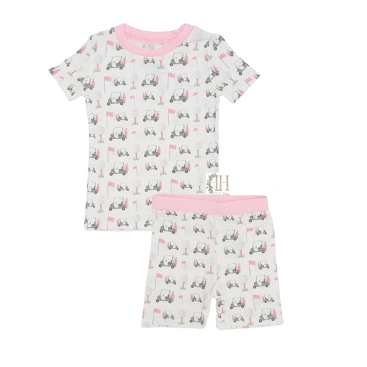 Girls Pink Finding Fairways Shorts Loungewear Set