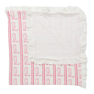 Pink Heart Boot Stroller Blanket